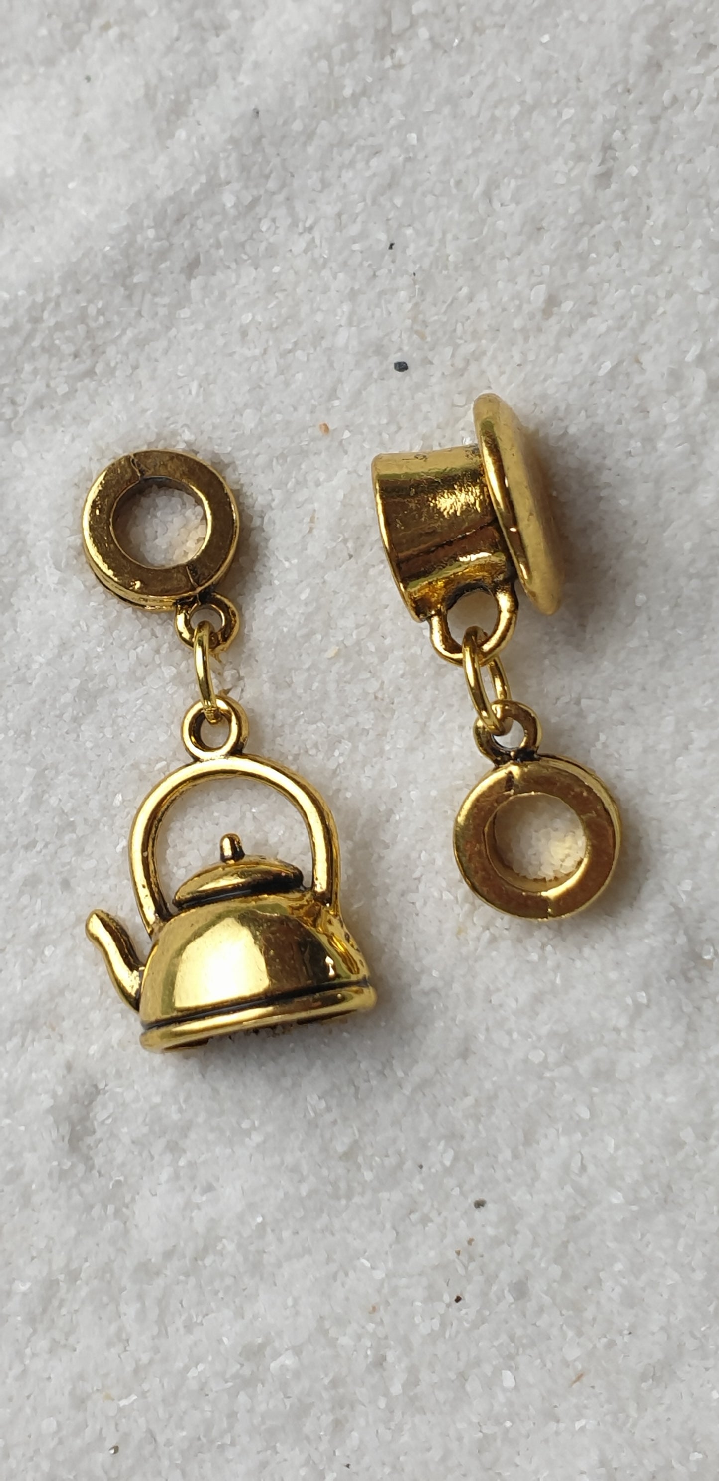 TEA TIME Metall Dreadschmuck / Dread Charm / Flecht Perle und Anhänger, Set mit Märchen Motiv