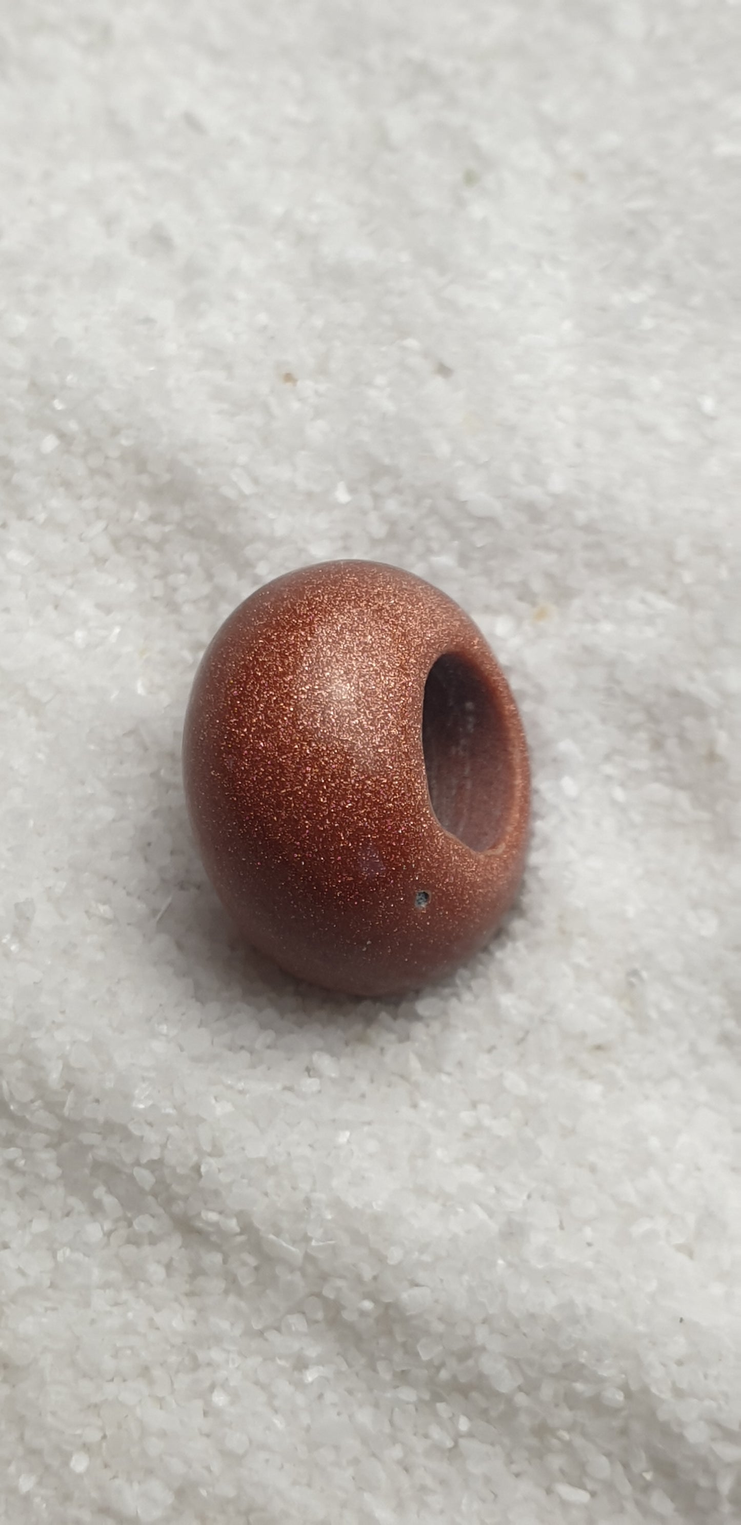BROWN SANDSTONE Große Natursteinperle Dreadschmuck / Dread Perle / Flecht Perle aus braunem Sandstein
