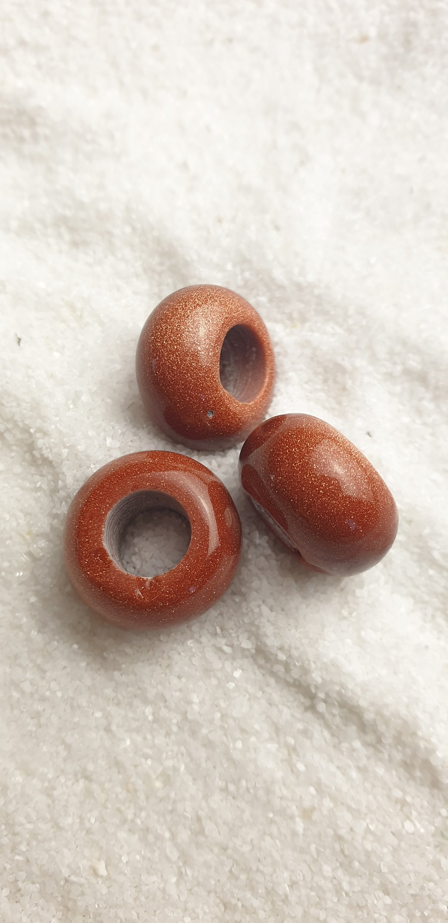 BROWN SANDSTONE Große Natursteinperle Dreadschmuck / Dread Perle / Flecht Perle aus braunem Sandstein