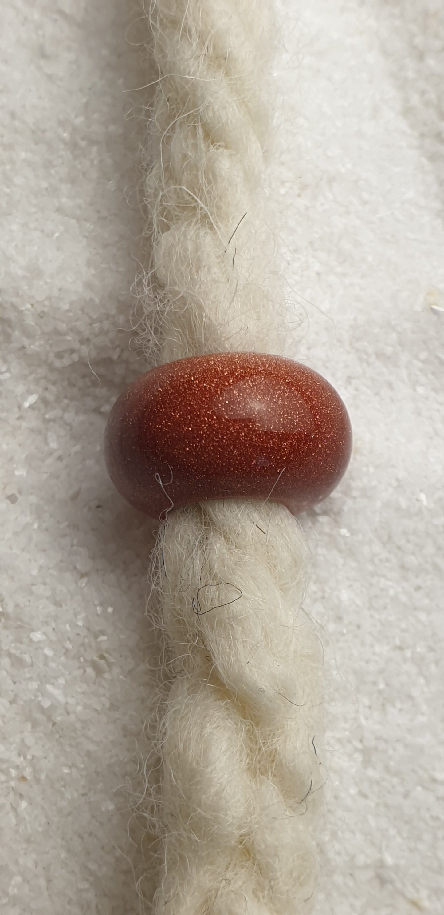 BROWN SANDSTONE Große Natursteinperle Dreadschmuck / Dread Perle / Flecht Perle aus braunem Sandstein