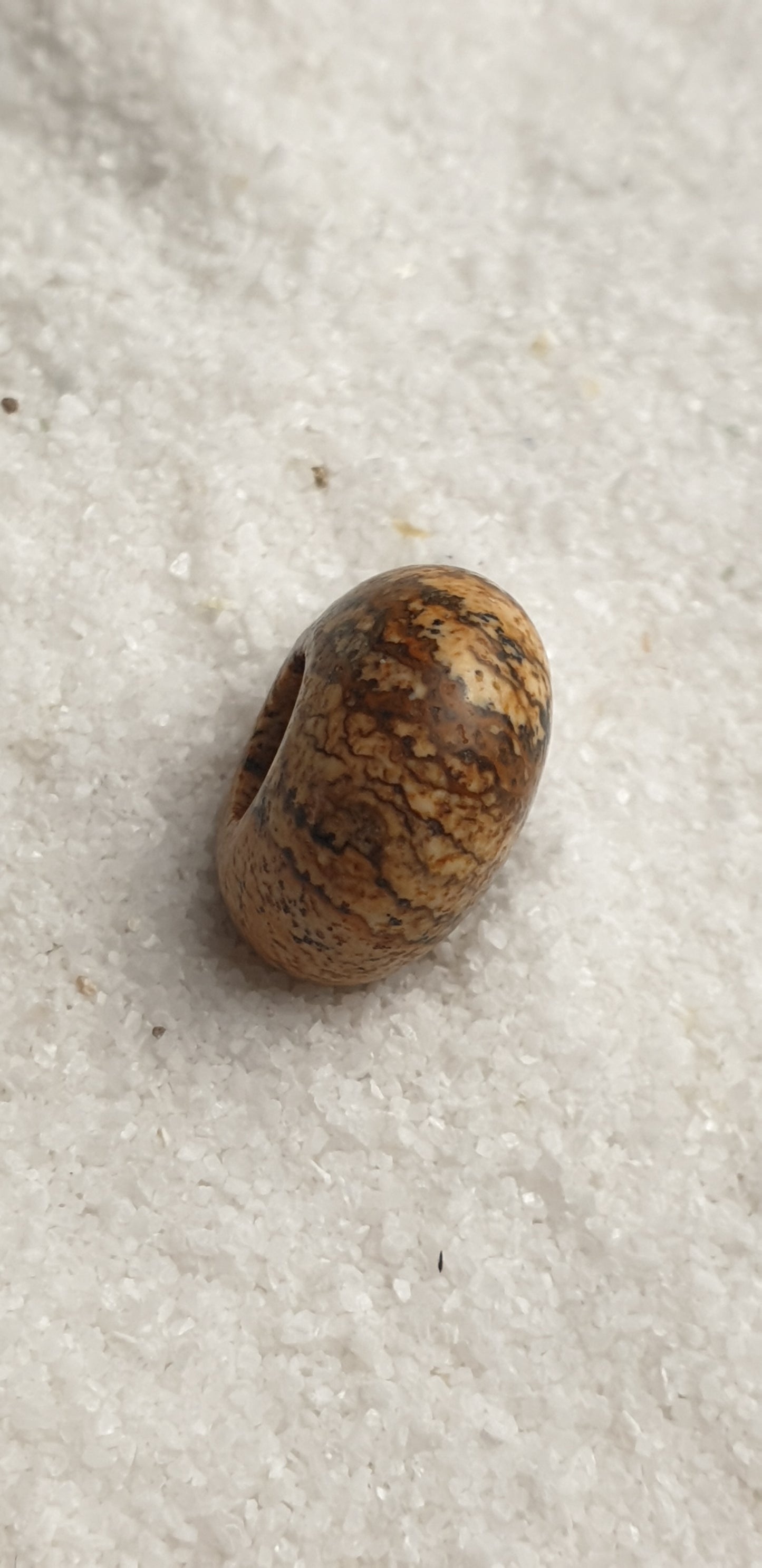 BRAUNER BILDJASPIS Naturstein Dreadschmuck / Dread Perle / Flecht Perle aus Feldspathquarz