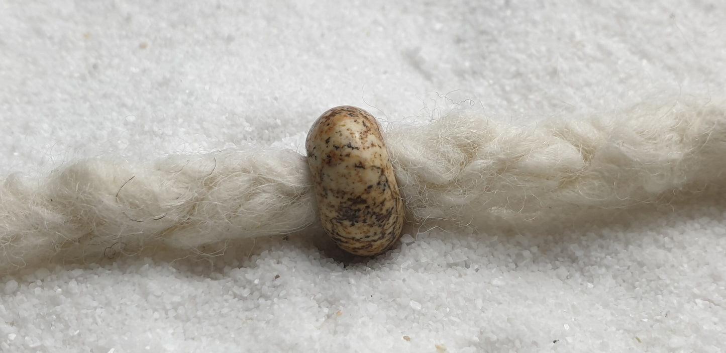 BRAUNER BILDJASPIS Naturstein Dreadschmuck / Dread Perle / Flecht Perle aus Feldspathquarz