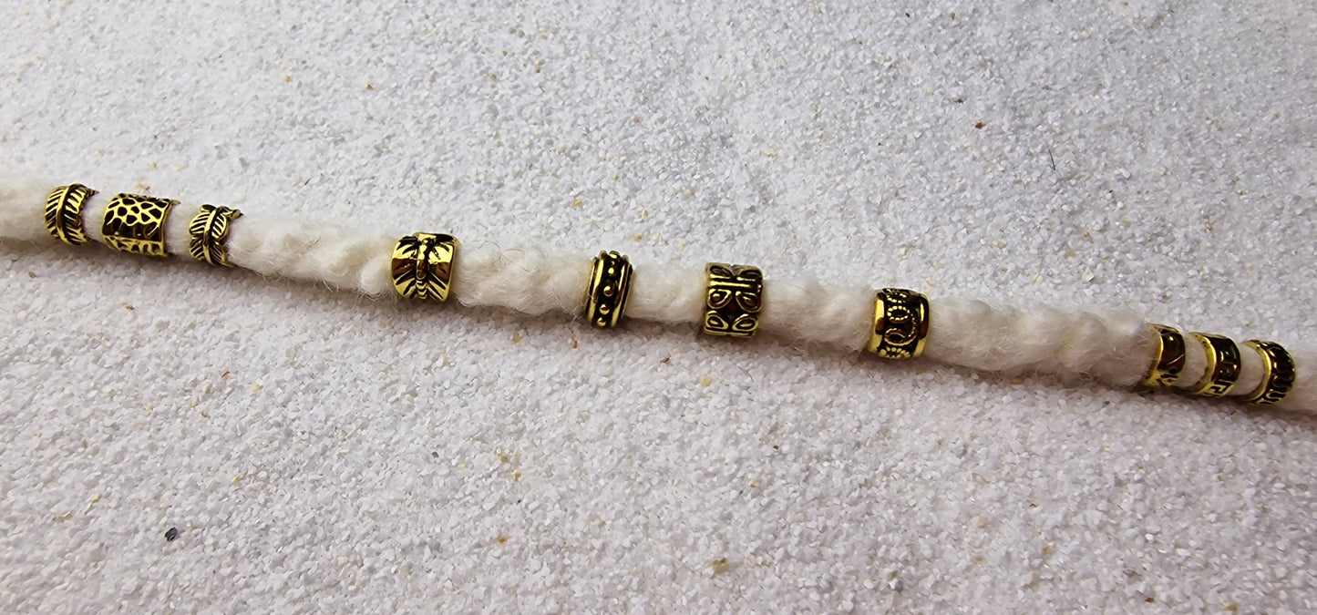 THE VIKING PROJECT Mixed Basic Beads: 10 verschiedene Ringe & Tubes im Set, Metall Dreadschmuck / Dread Ringe / Flecht Perlen