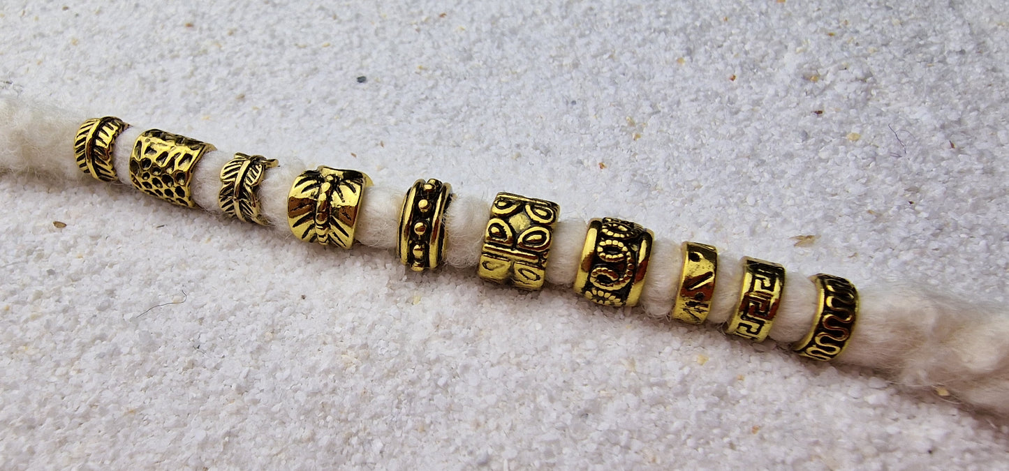 THE VIKING PROJECT Mixed Basic Beads: 10 verschiedene Ringe & Tubes im Set, Metall Dreadschmuck / Dread Ringe / Flecht Perlen