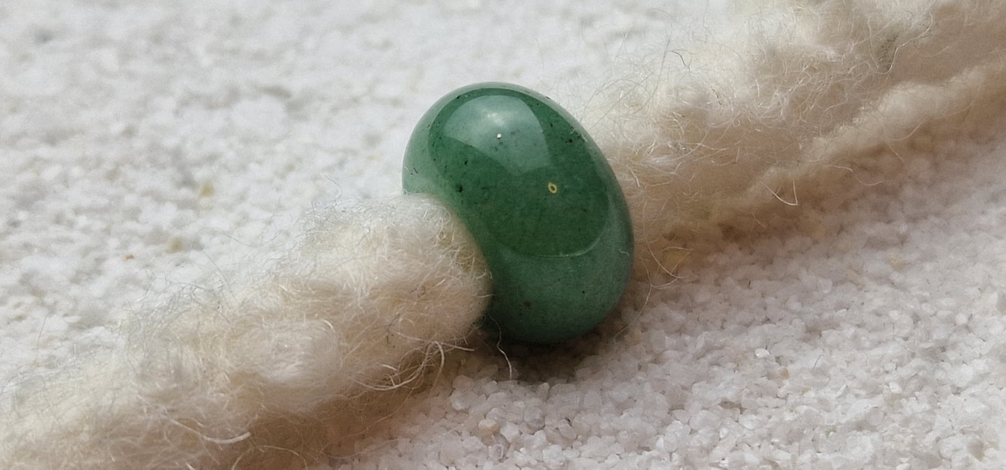 AVENTURIN Große Natursteinperle Dreadschmuck / Dread Perle / Flecht Perle aus grünem Aventurin