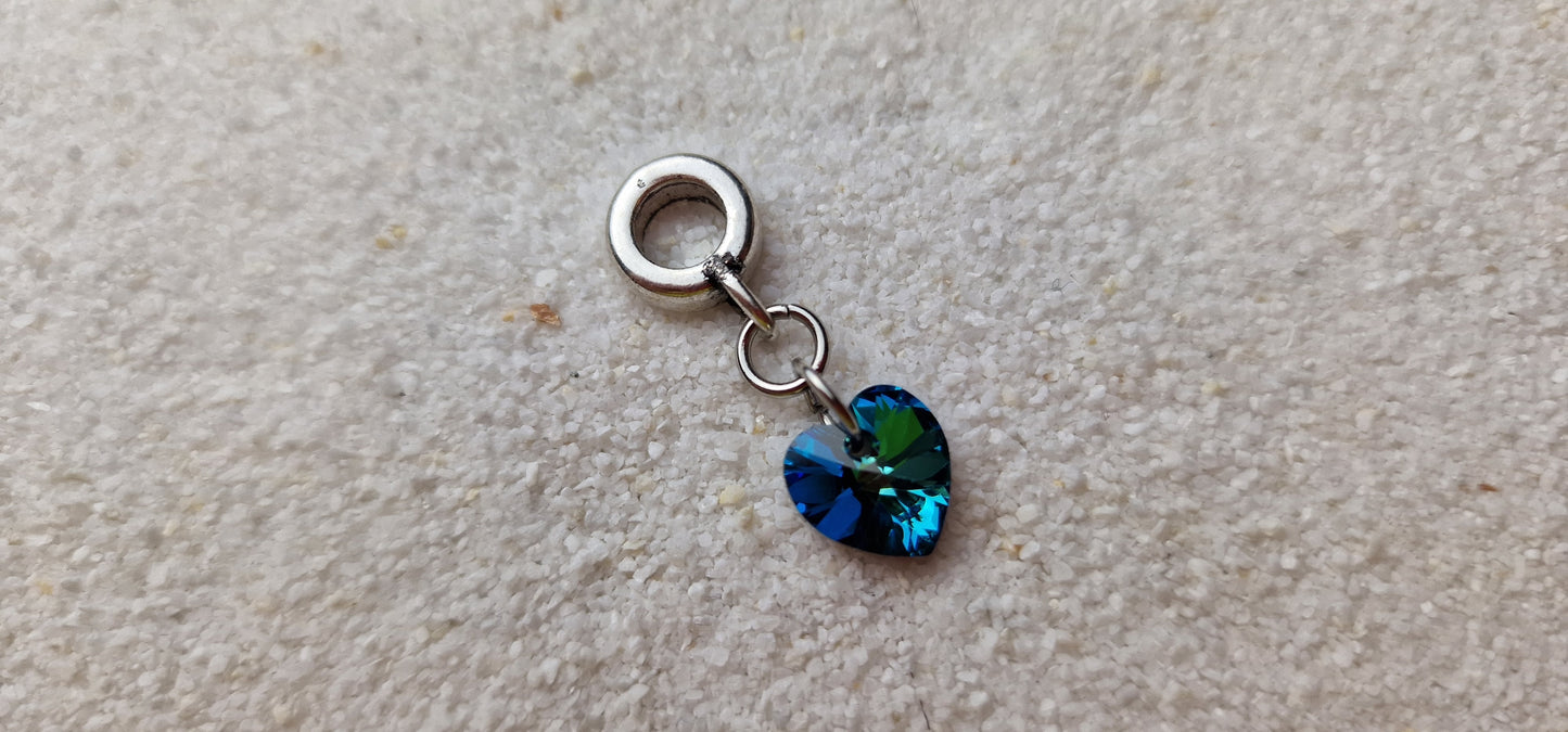 MY MARITIME HEART Dreadschmuck / Dread Charm / Flecht Perle mit echtem Swarovski Anhänger