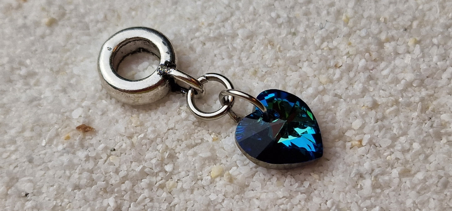 MY MARITIME HEART Dreadschmuck / Dread Charm / Flecht Perle mit echtem Swarovski Anhänger