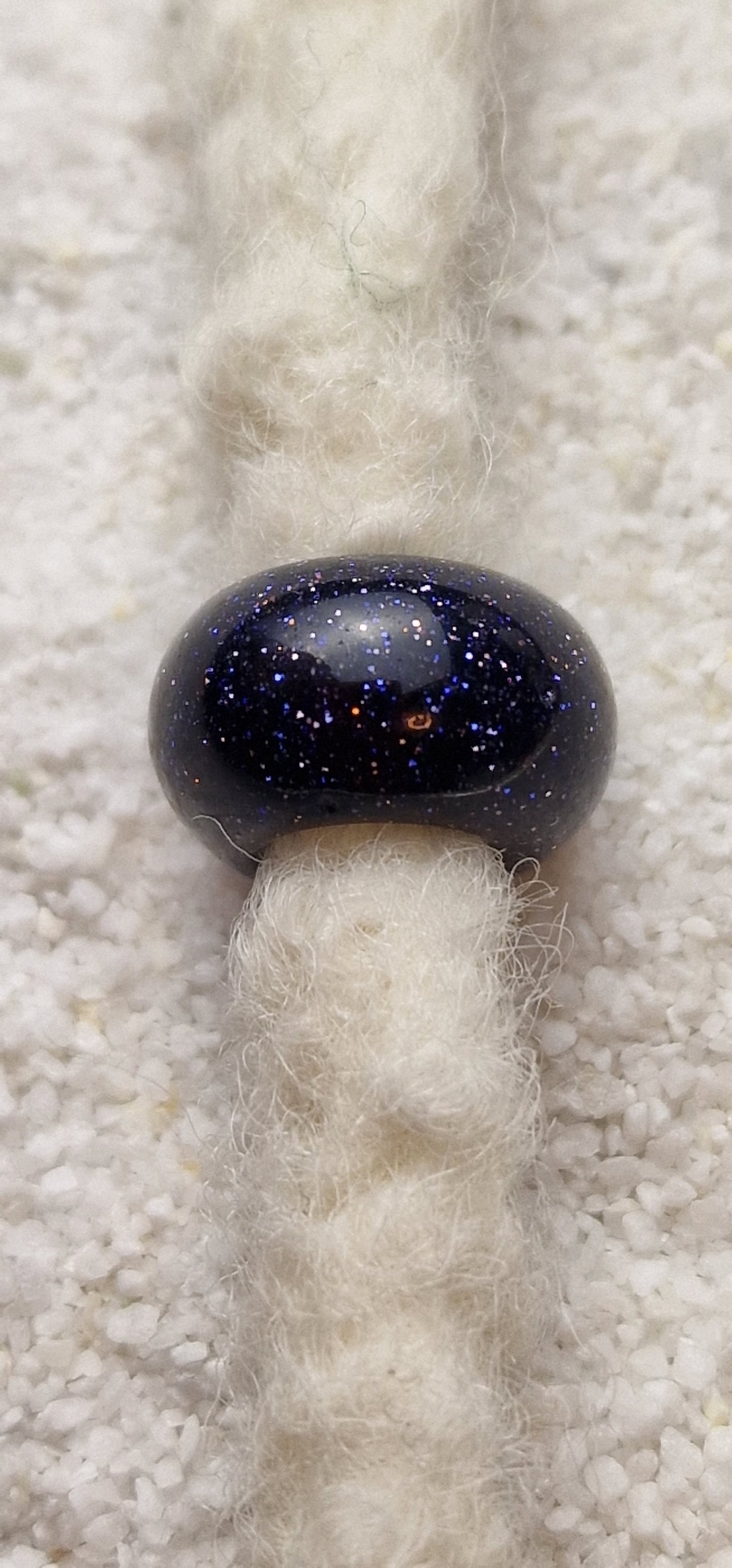 BLUE SANDSTONE Große Natursteinperle Dreadschmuck / Dread Perle / Flecht Perle aus Blaufluss