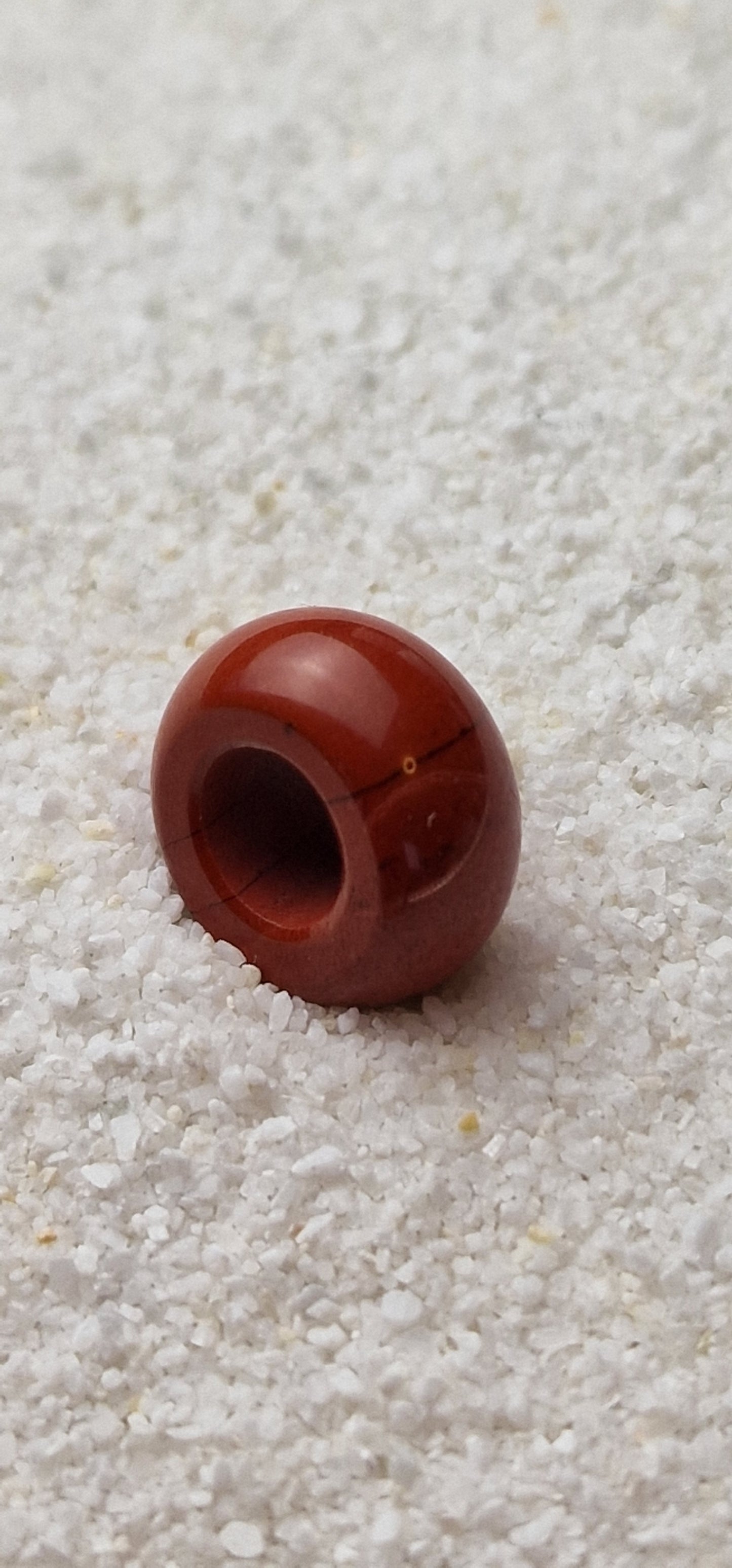 ROTER JASPIS Naturstein Dreadschmuck / Dread Perle / Flecht Perle aus Feldspathquarz