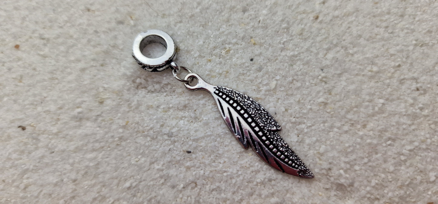 BAROCK Metall Dreadschmuck / Dread Charm / Flecht Perle mit großem Anhänger in stilisierter Blattform
