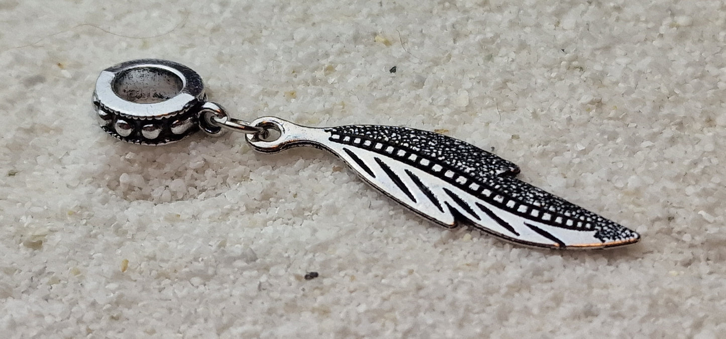 BAROCK Metall Dreadschmuck / Dread Charm / Flecht Perle mit großem Anhänger in stilisierter Blattform