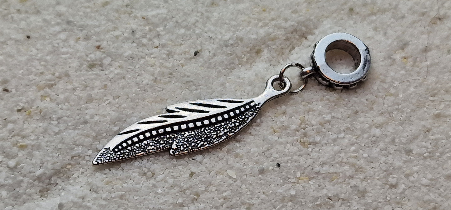 BAROCK Metall Dreadschmuck / Dread Charm / Flecht Perle mit großem Anhänger in stilisierter Blattform