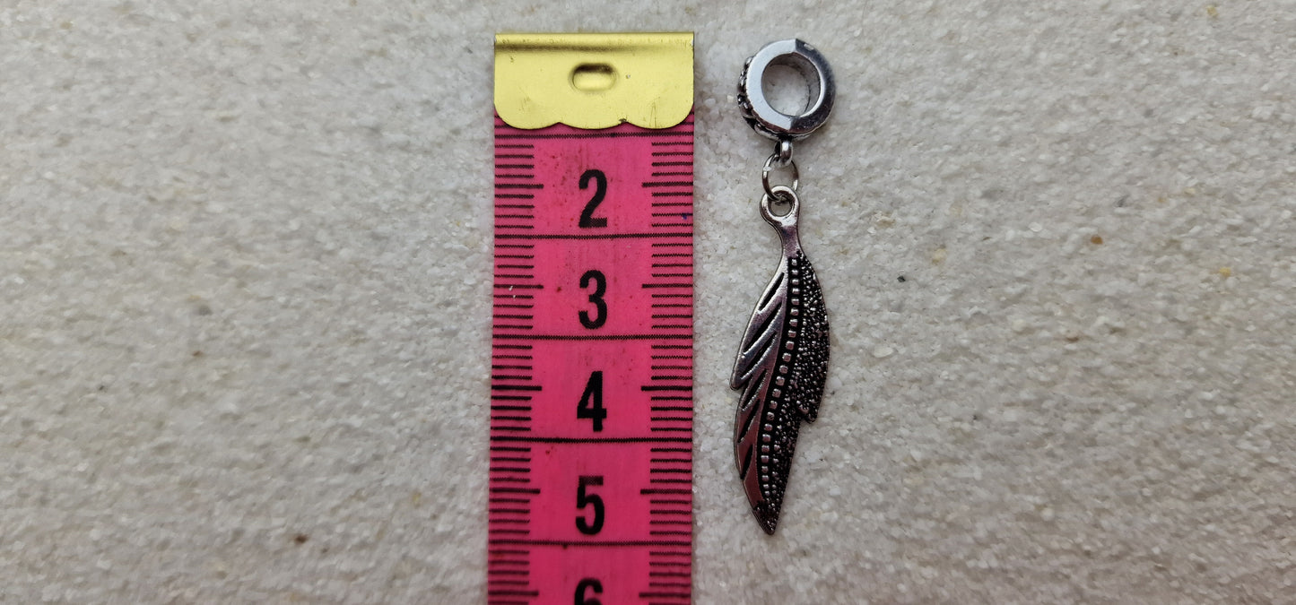 BAROCK Metall Dreadschmuck / Dread Charm / Flecht Perle mit großem Anhänger in stilisierter Blattform