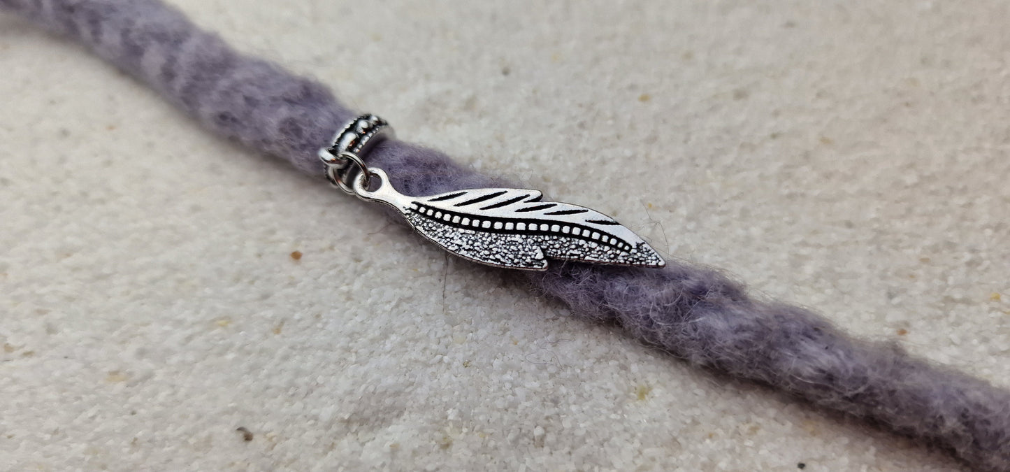 BAROCK Metall Dreadschmuck / Dread Charm / Flecht Perle mit großem Anhänger in stilisierter Blattform