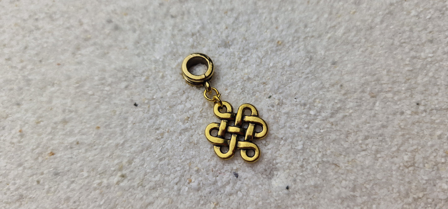 NORDIC KNOT Metall Dreadschmuck / Dreadring / Dread Charm / Flecht Perle und Anhänger mit kleinem Keltenknoten