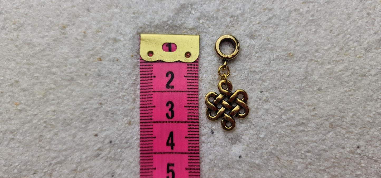 NORDIC KNOT Metall Dreadschmuck / Dreadring / Dread Charm / Flecht Perle und Anhänger mit kleinem Keltenknoten