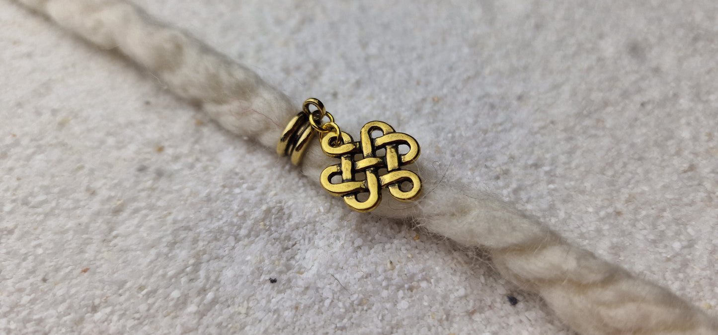 NORDIC KNOT Metall Dreadschmuck / Dreadring / Dread Charm / Flecht Perle und Anhänger mit kleinem Keltenknoten