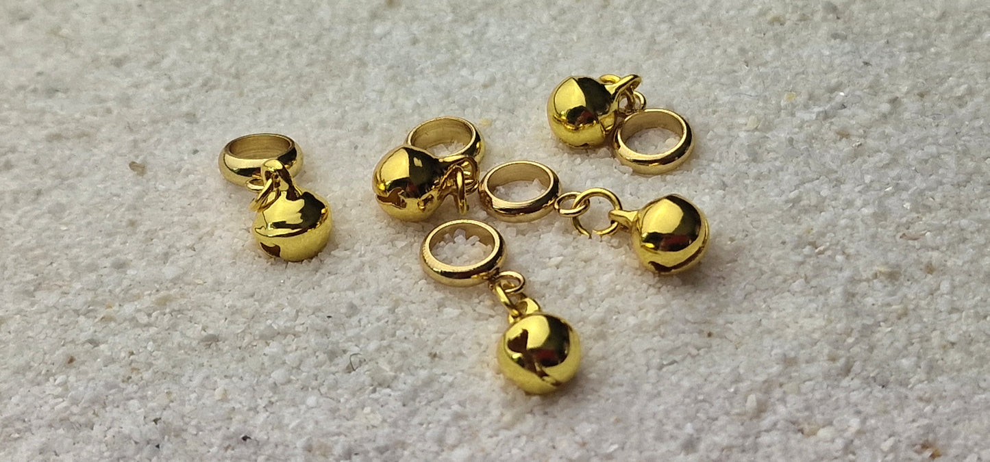 HELLS BELLS MINIATUR Metall Dreadschmuck / Dread Charm / Flecht Perle / kleiner Dreadring und winziges Glöckchen, einzeln oder im Set
