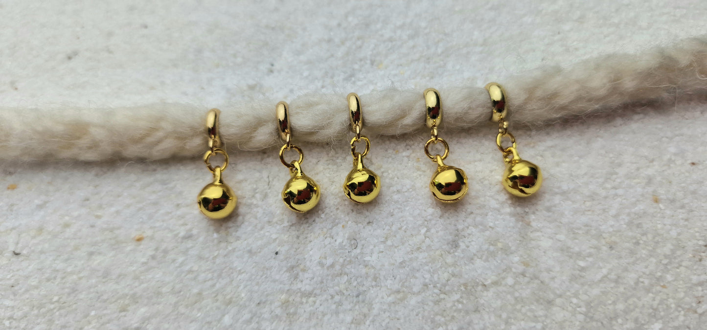 HELLS BELLS MINIATUR Metall Dreadschmuck / Dread Charm / Flecht Perle / kleiner Dreadring und winziges Glöckchen, einzeln oder im Set