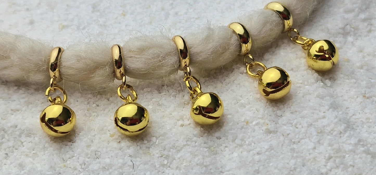 HELLS BELLS MINIATUR Metall Dreadschmuck / Dread Charm / Flecht Perle / kleiner Dreadring und winziges Glöckchen, einzeln oder im Set
