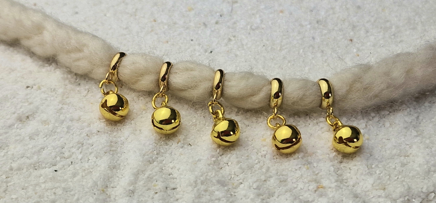 HELLS BELLS MINIATUR Metall Dreadschmuck / Dread Charm / Flecht Perle / kleiner Dreadring und winziges Glöckchen, einzeln oder im Set