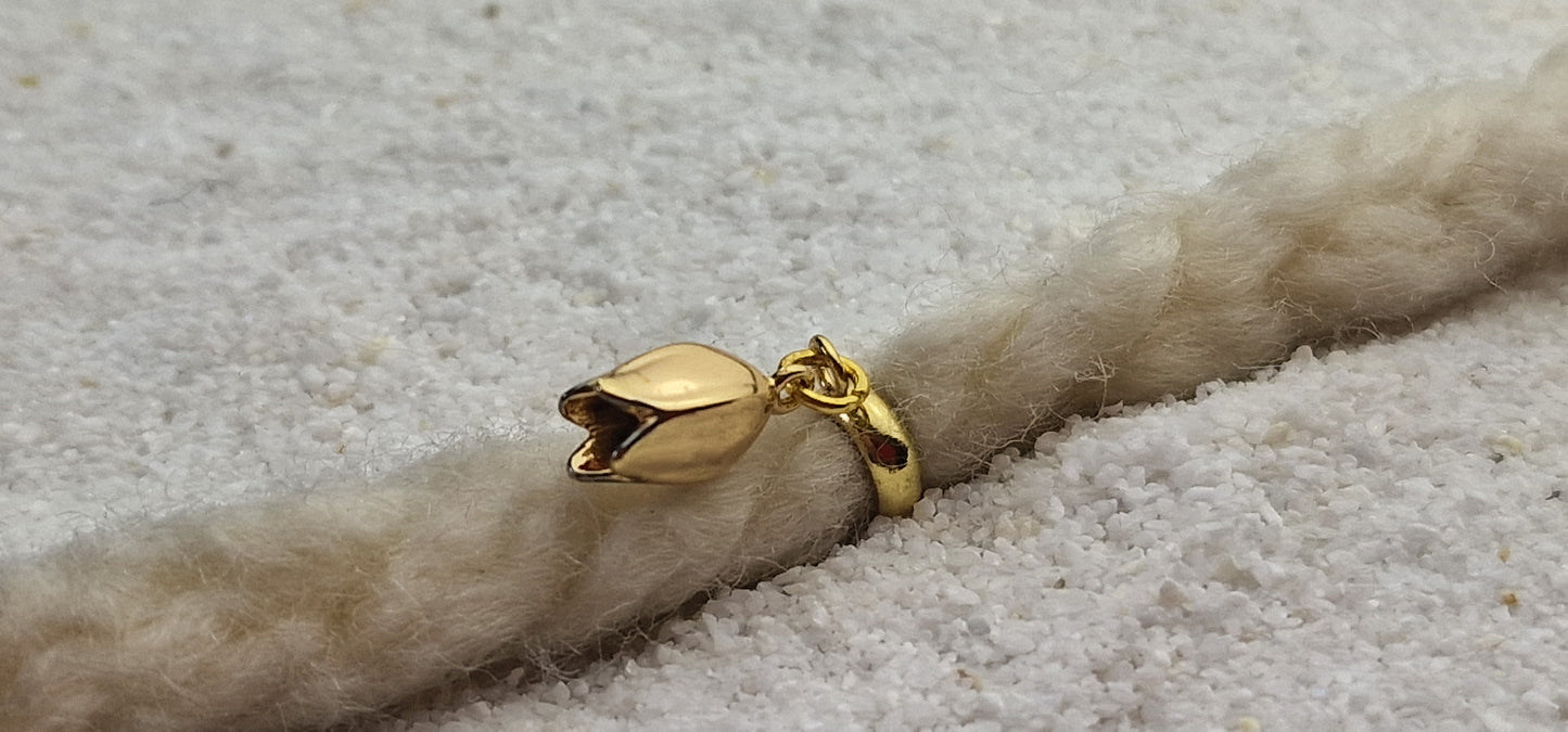 SCHNEEGLÖCKCHEN Metall Dreadschmuck / Dread Charm / Flecht Perle / Dreadring mit zierlichem XS Blüten Anhänger aus Edelstahl