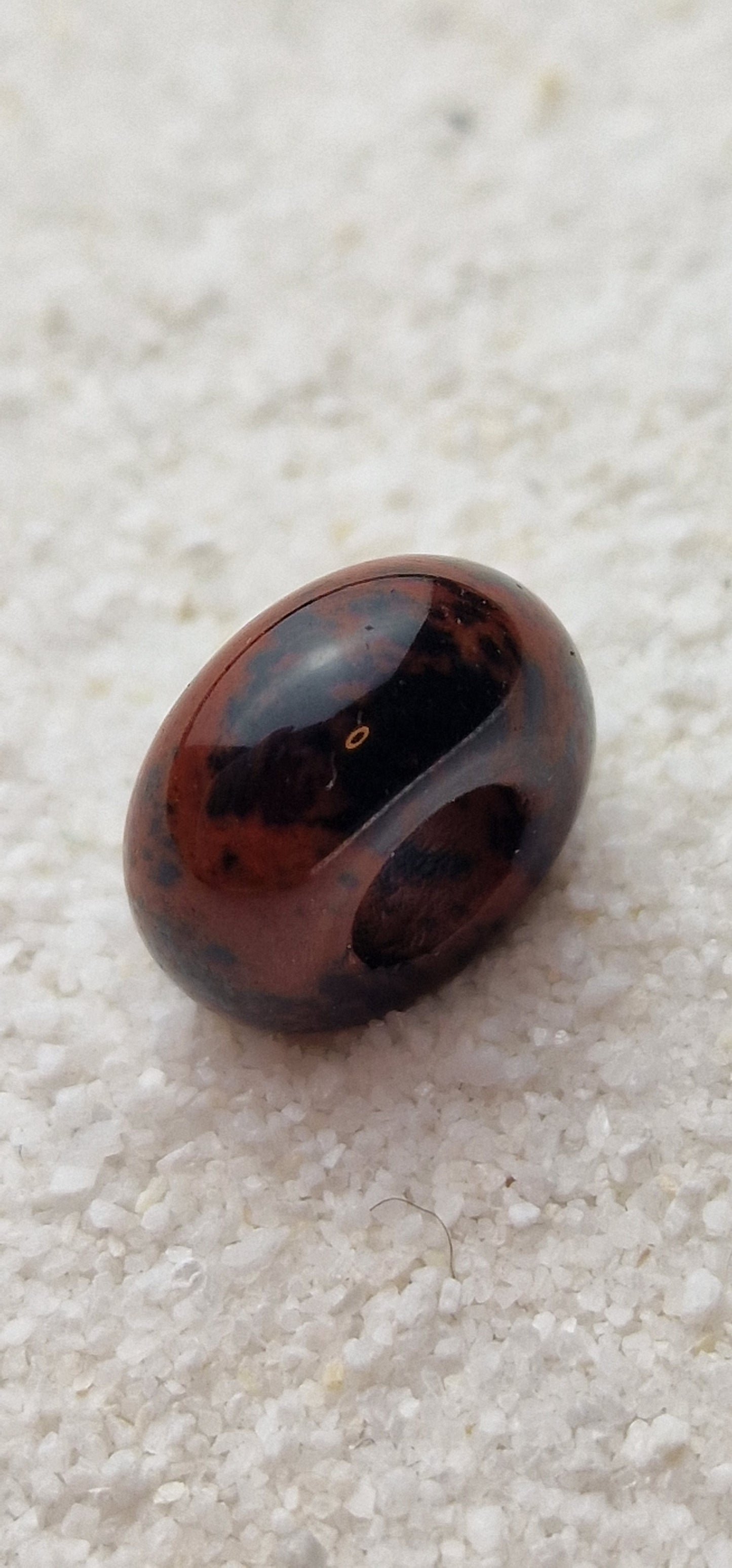 MAHAGONI OBSIDIAN Naturstein Dreadschmuck / Dread Perle / Flecht Perle aus vulkanischem Obsidian Glas