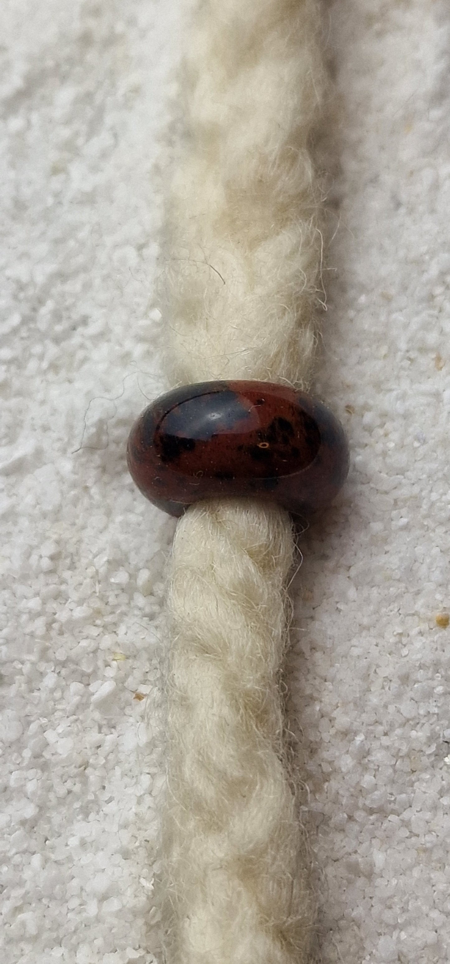 MAHAGONI OBSIDIAN Naturstein Dreadschmuck / Dread Perle / Flecht Perle aus vulkanischem Obsidian Glas