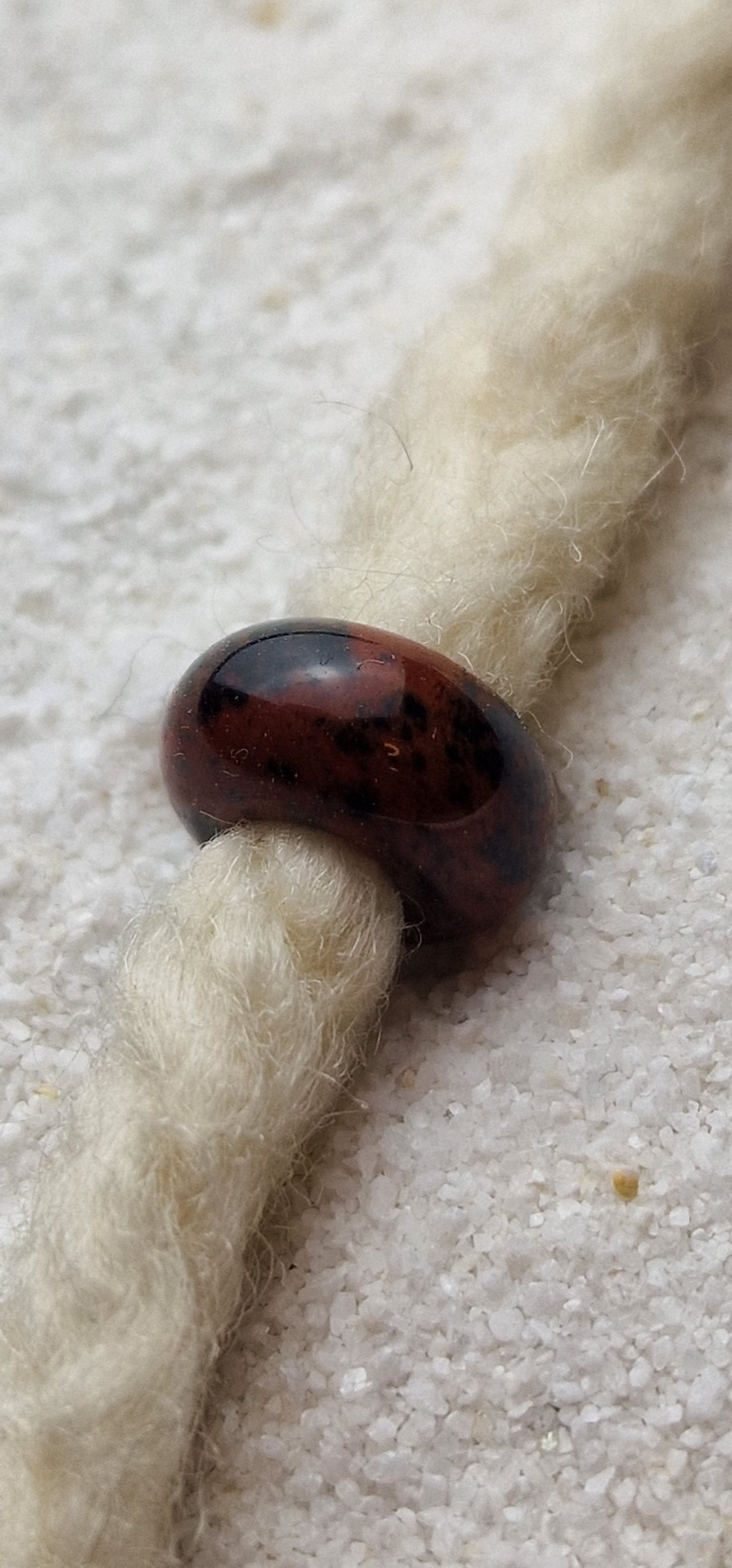MAHAGONI OBSIDIAN Naturstein Dreadschmuck / Dread Perle / Flecht Perle aus vulkanischem Obsidian Glas