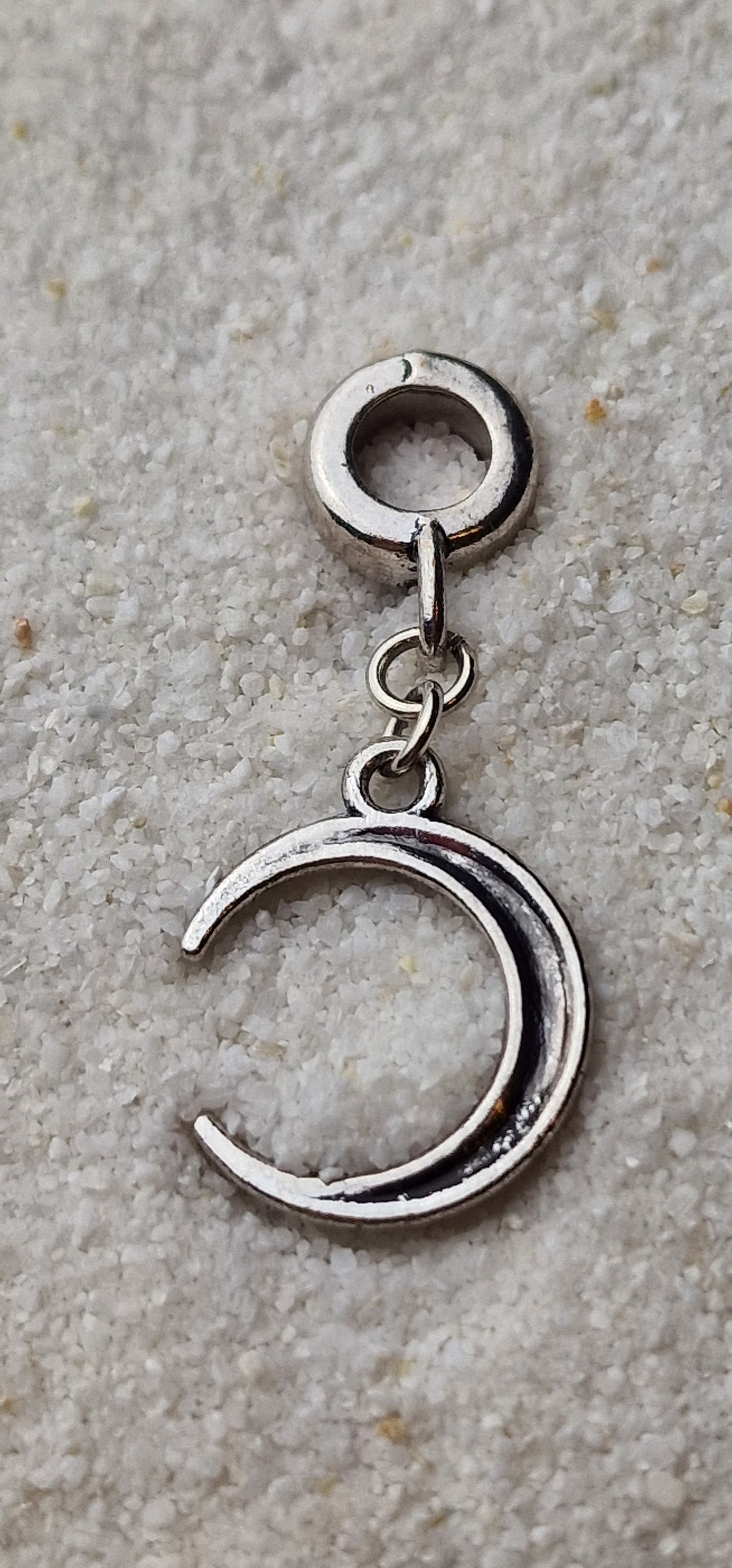 DARK MOON Metall Dreadschmuck / Dread Charm / Flecht Perle und Anhänger mit Mondsichel