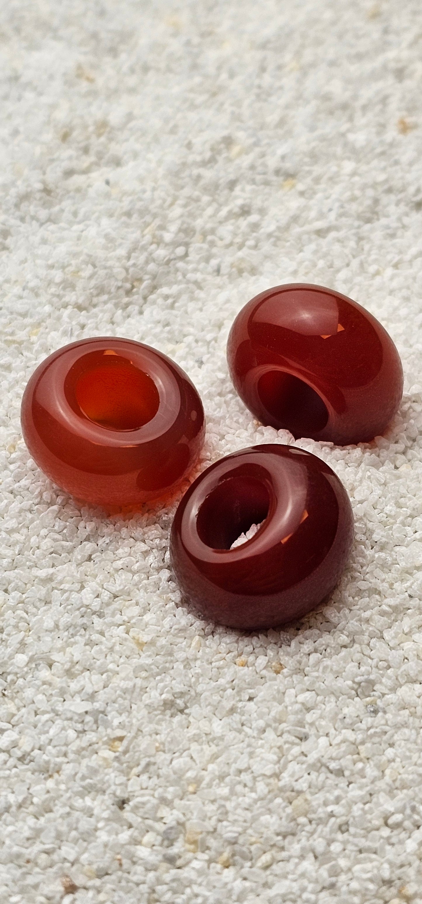 KARNEOL Naturstein Dreadschmuck / Dread Perle / Flecht Perle aus poliertem Naturstein