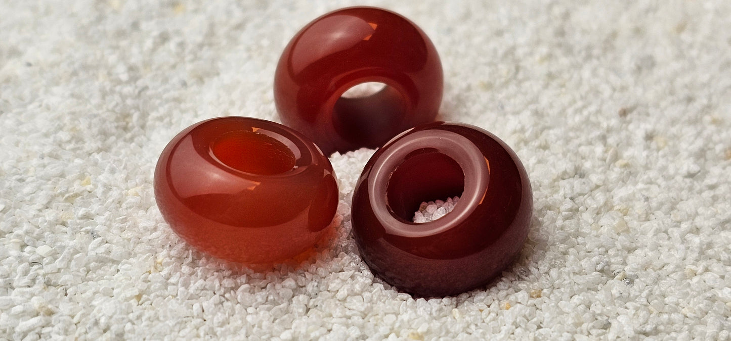 KARNEOL Naturstein Dreadschmuck / Dread Perle / Flecht Perle aus poliertem Naturstein