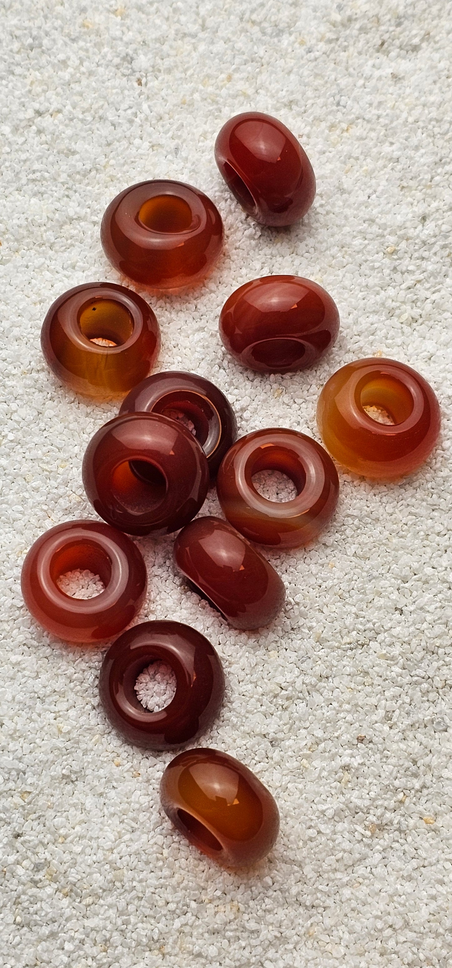 KARNEOL Naturstein Dreadschmuck / Dread Perle / Flecht Perle aus poliertem Naturstein