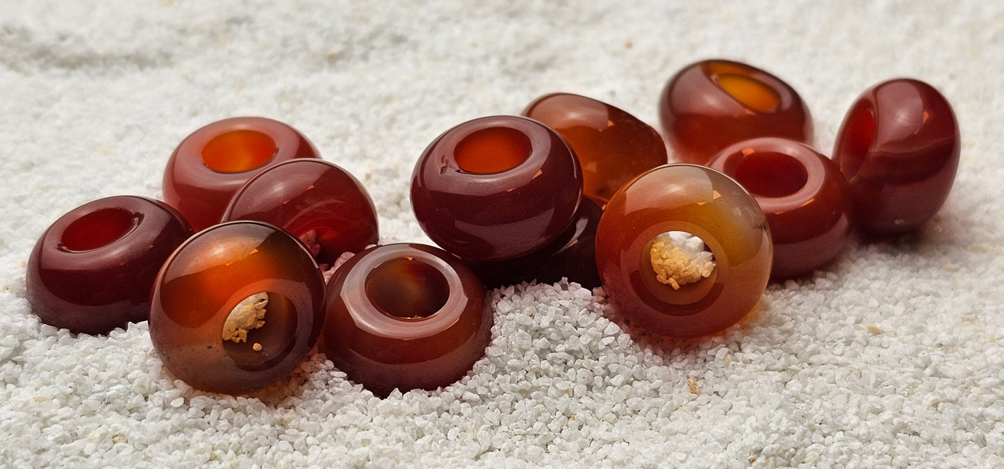 KARNEOL Naturstein Dreadschmuck / Dread Perle / Flecht Perle aus poliertem Naturstein