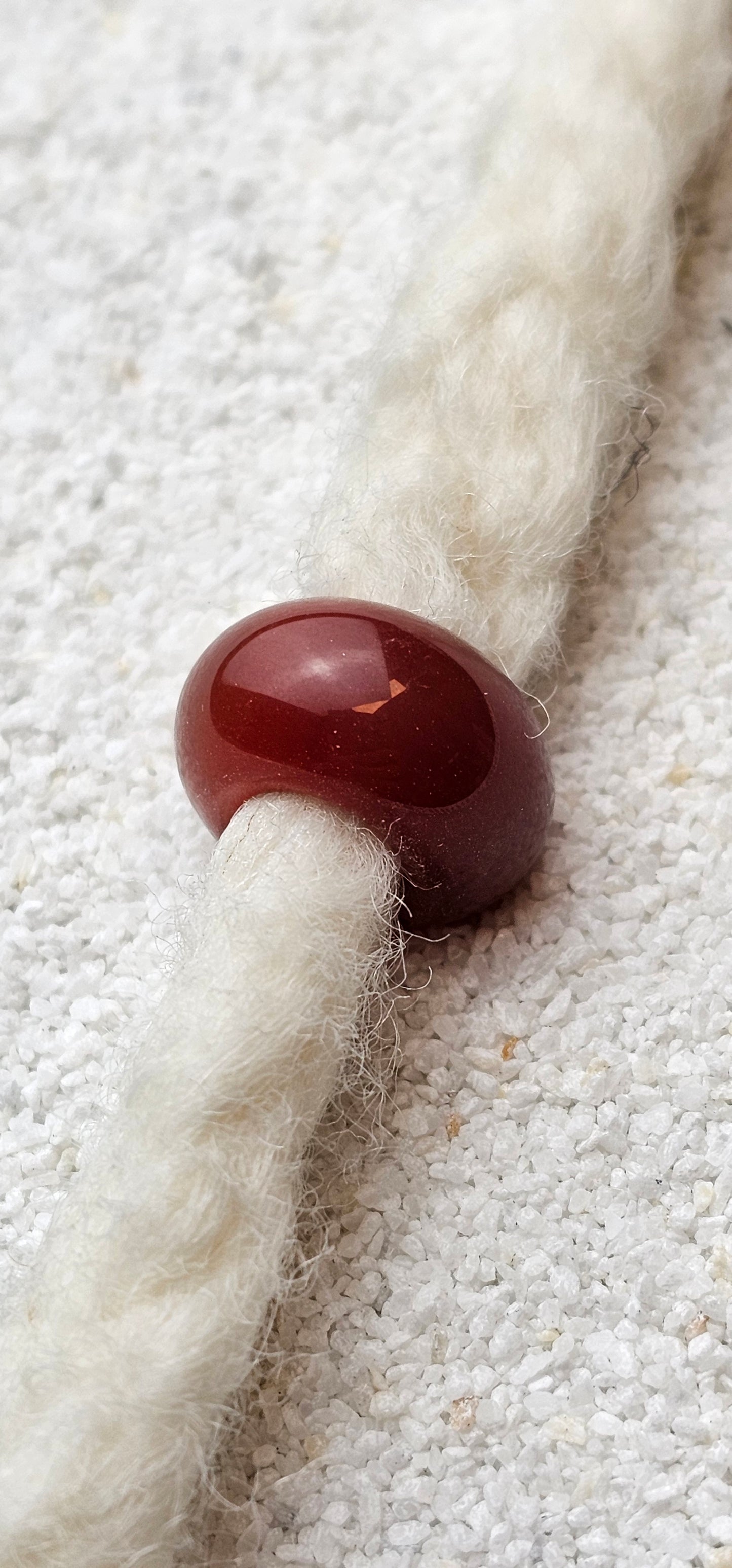 KARNEOL Naturstein Dreadschmuck / Dread Perle / Flecht Perle aus poliertem Naturstein