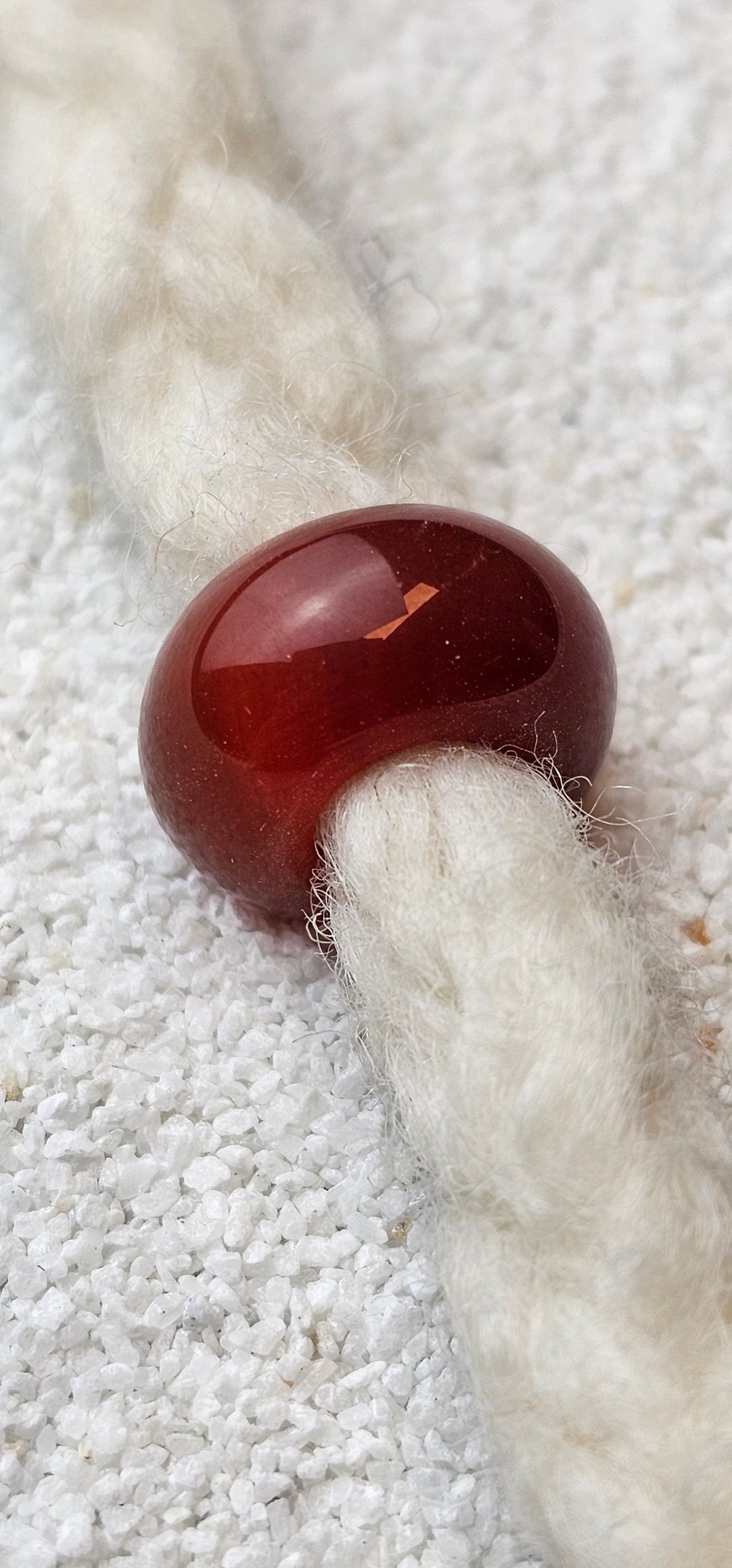 KARNEOL Naturstein Dreadschmuck / Dread Perle / Flecht Perle aus poliertem Naturstein