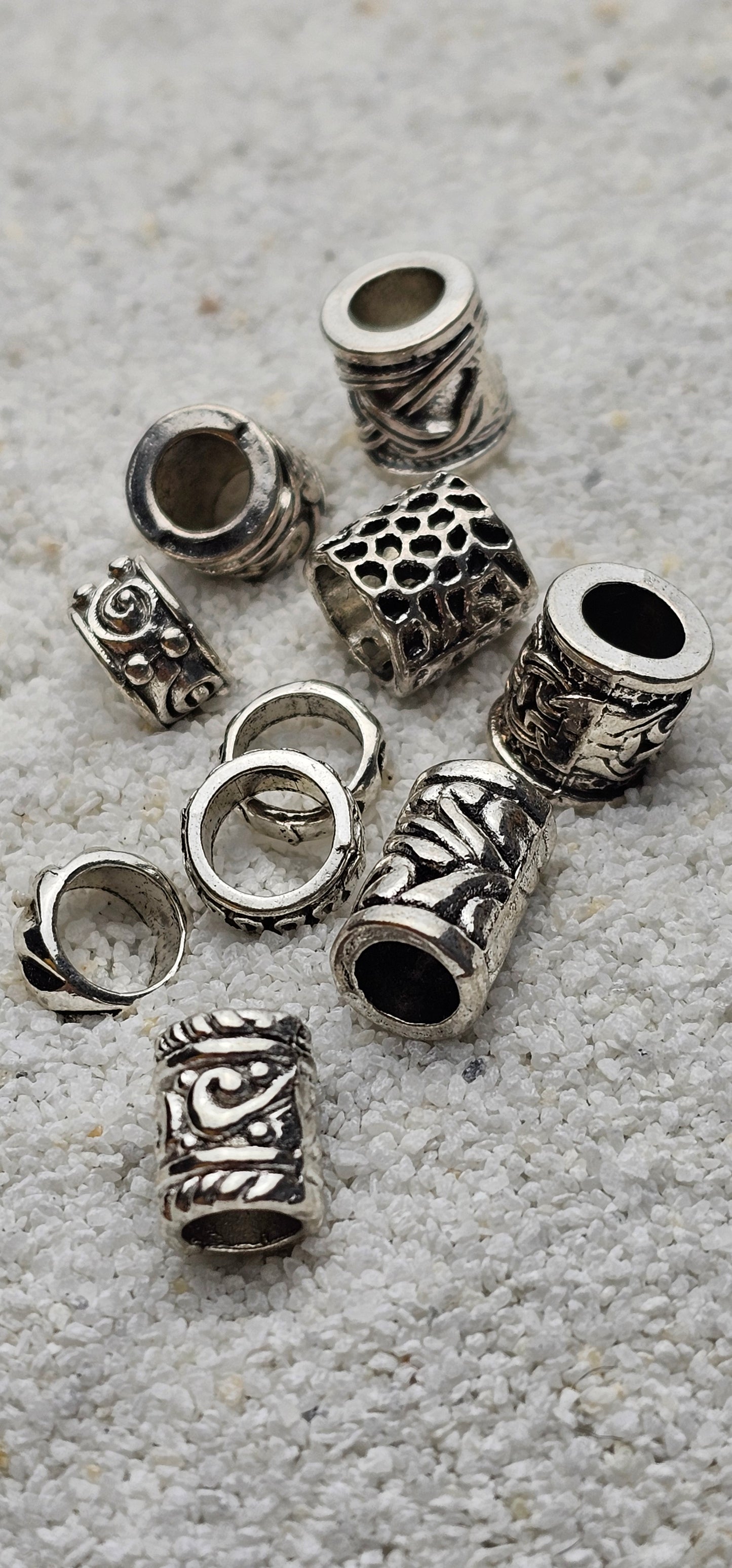 THE VIKING PROJECT Mixed Basic Beads: 10 verschiedene Dreadringe und Tubes im Set, Metall Dreadschmuck / Dread Perlen / Flecht Perlen