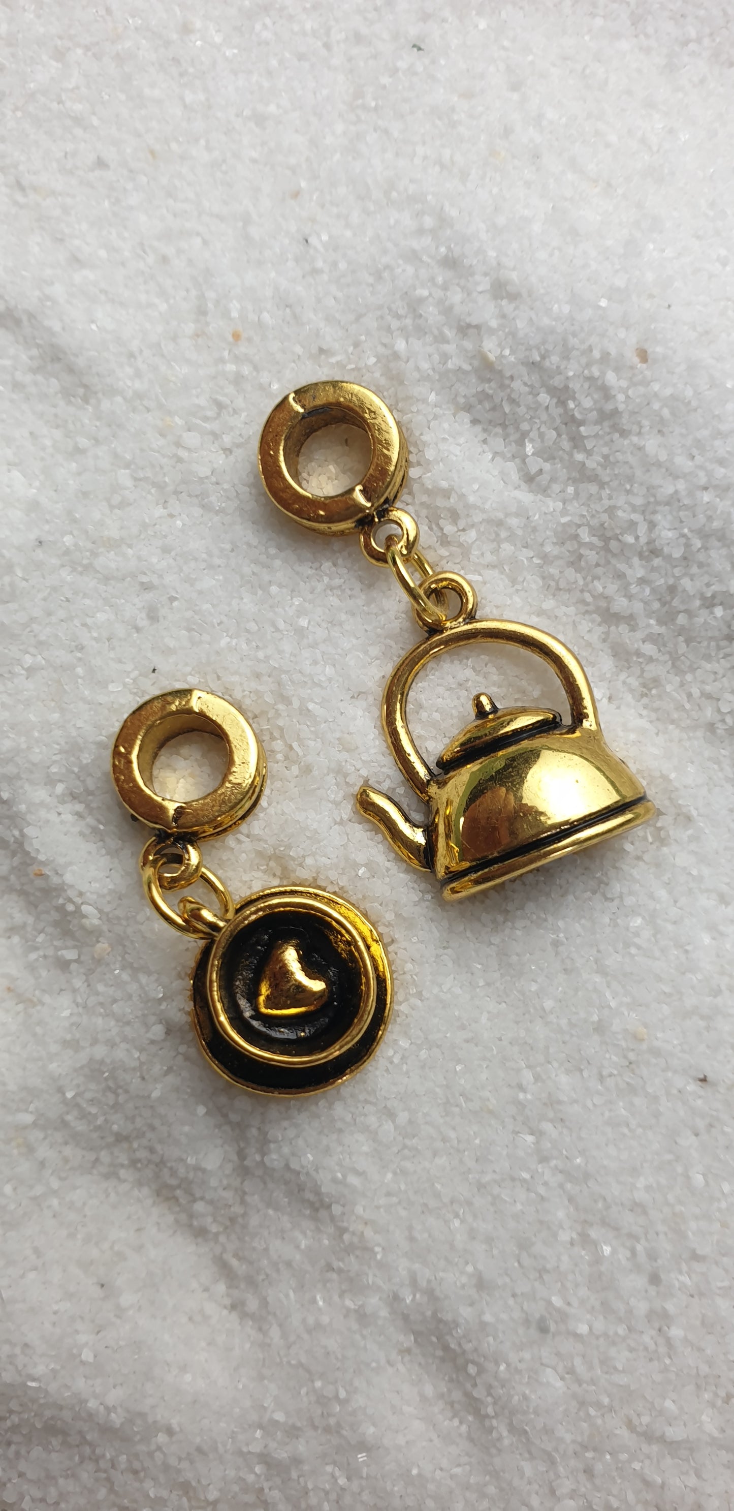 TEA TIME Metall Dreadschmuck / Dread Charm / Flecht Perle und Anhänger, Set mit Märchen Motiv