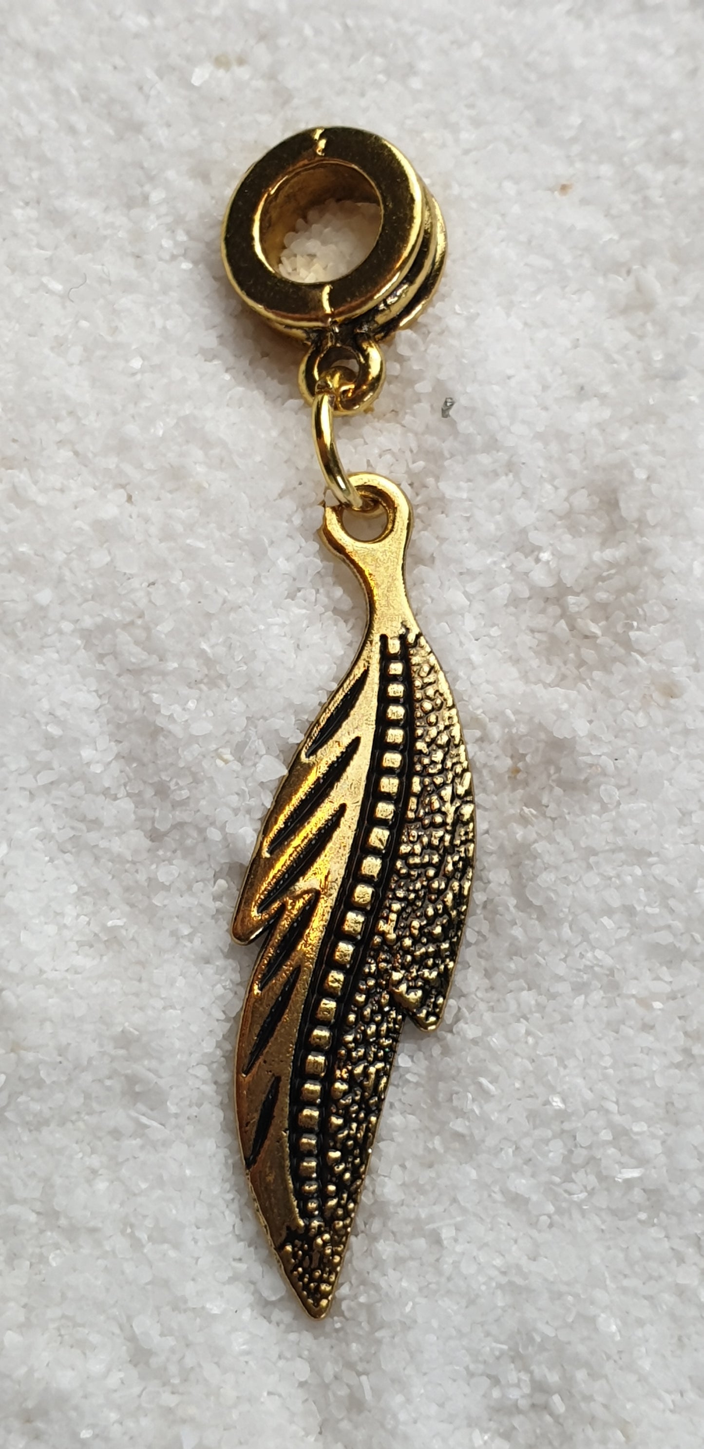 BAROCK Metall Dreadschmuck / Dread Charm / Flecht Perle mit großem Anhänger in stilisierter Blattform