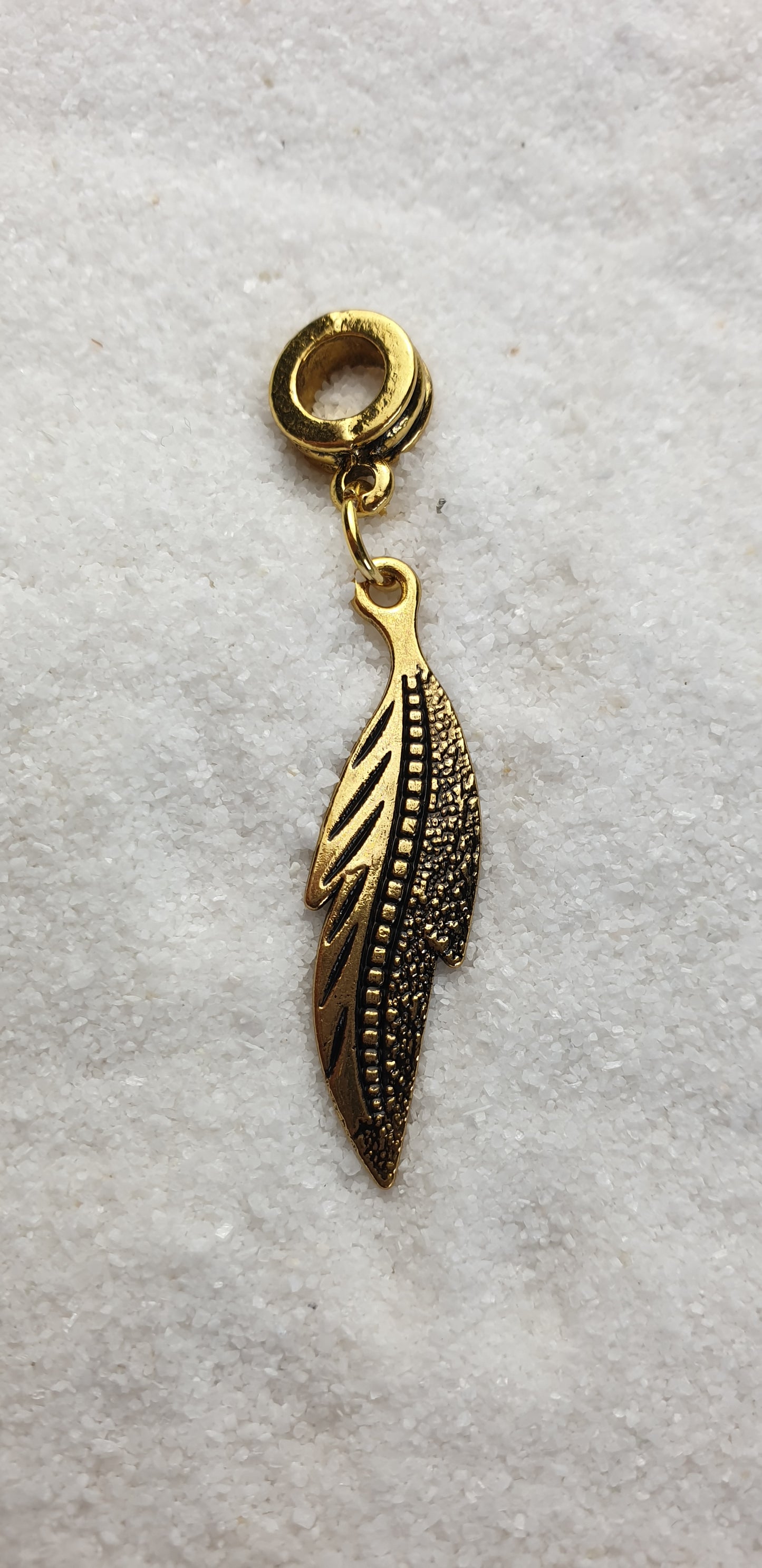 BAROCK Metall Dreadschmuck / Dread Charm / Flecht Perle mit großem Anhänger in stilisierter Blattform
