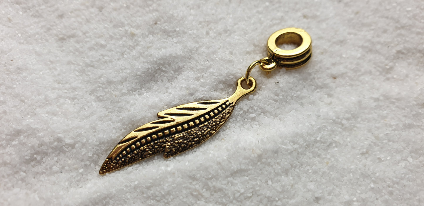 BAROCK Metall Dreadschmuck / Dread Charm / Flecht Perle mit großem Anhänger in stilisierter Blattform