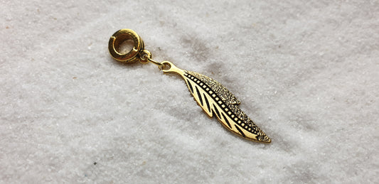 BAROCK Metall Dreadschmuck / Dread Charm / Flecht Perle mit großem Anhänger in stilisierter Blattform