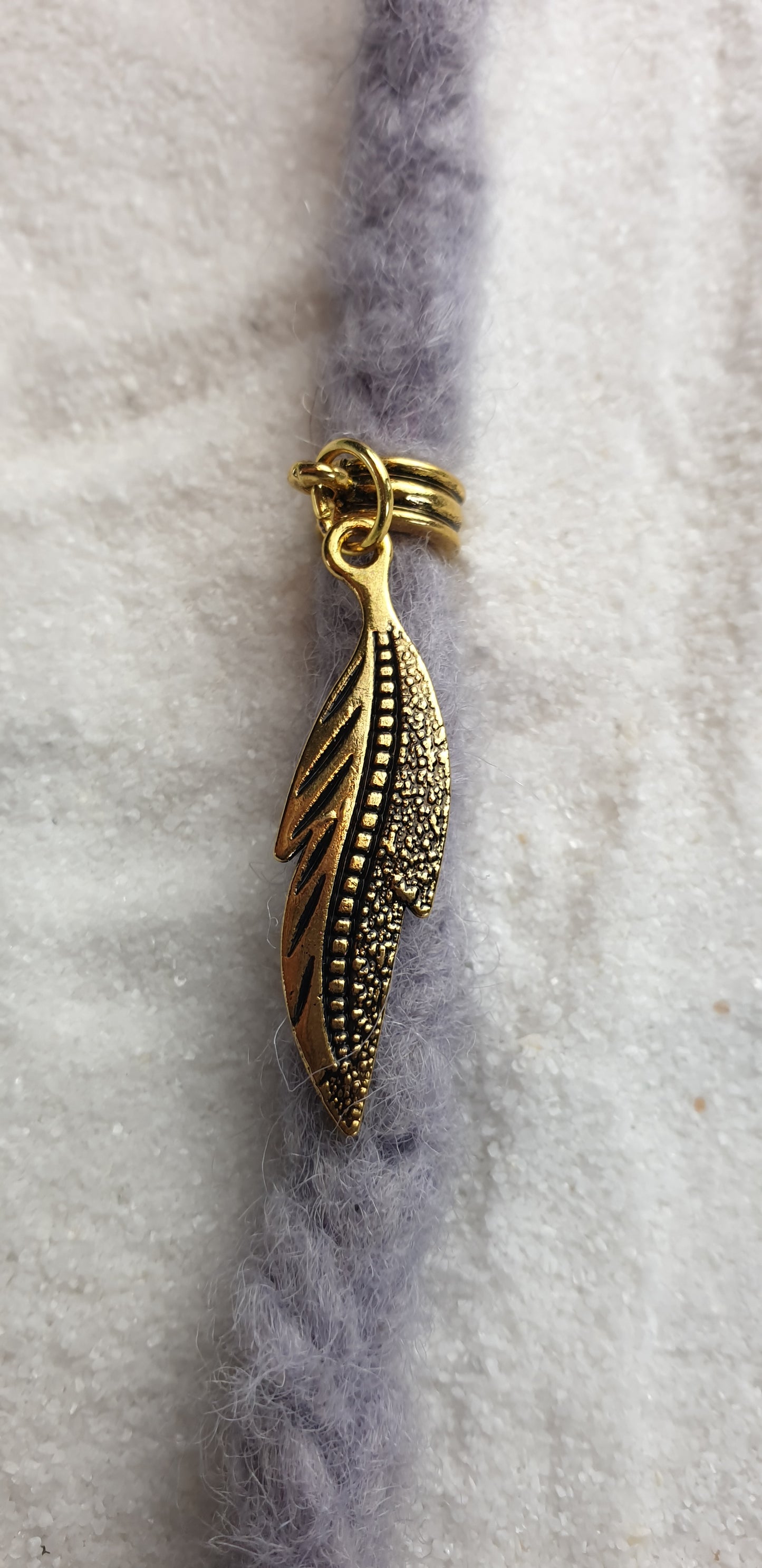 BAROCK Metall Dreadschmuck / Dread Charm / Flecht Perle mit großem Anhänger in stilisierter Blattform