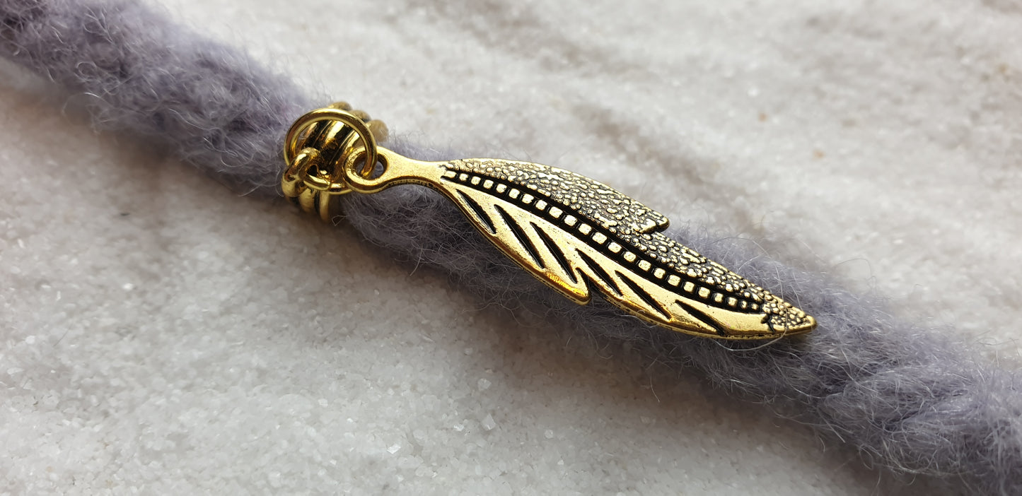 BAROCK Metall Dreadschmuck / Dread Charm / Flecht Perle mit großem Anhänger in stilisierter Blattform