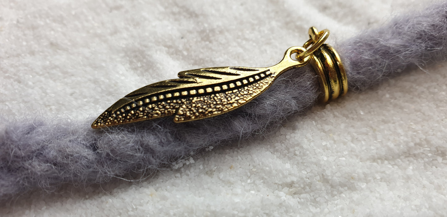 BAROCK Metall Dreadschmuck / Dread Charm / Flecht Perle mit großem Anhänger in stilisierter Blattform