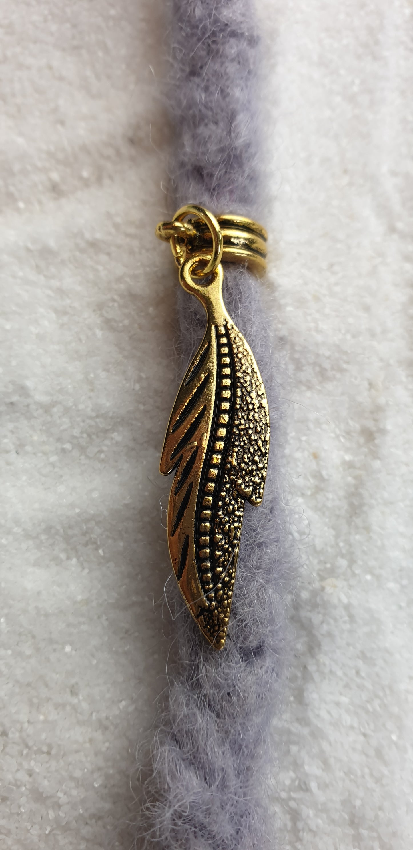 BAROCK Metall Dreadschmuck / Dread Charm / Flecht Perle mit großem Anhänger in stilisierter Blattform