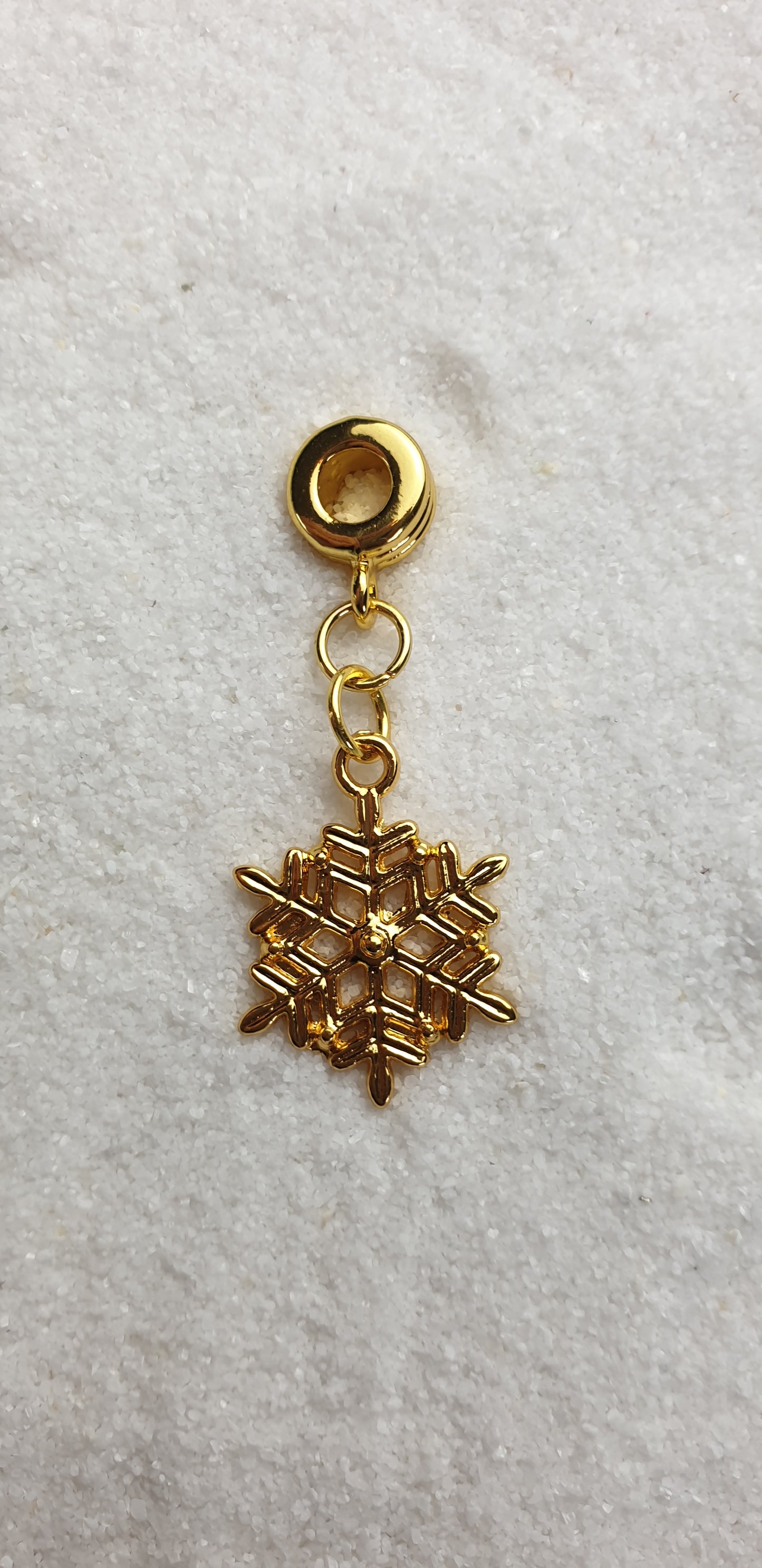 WINTERSCHMIED Metall Dreadschmuck / Dread Perle / Flecht Perle und Anhänger mit Schneeflocke