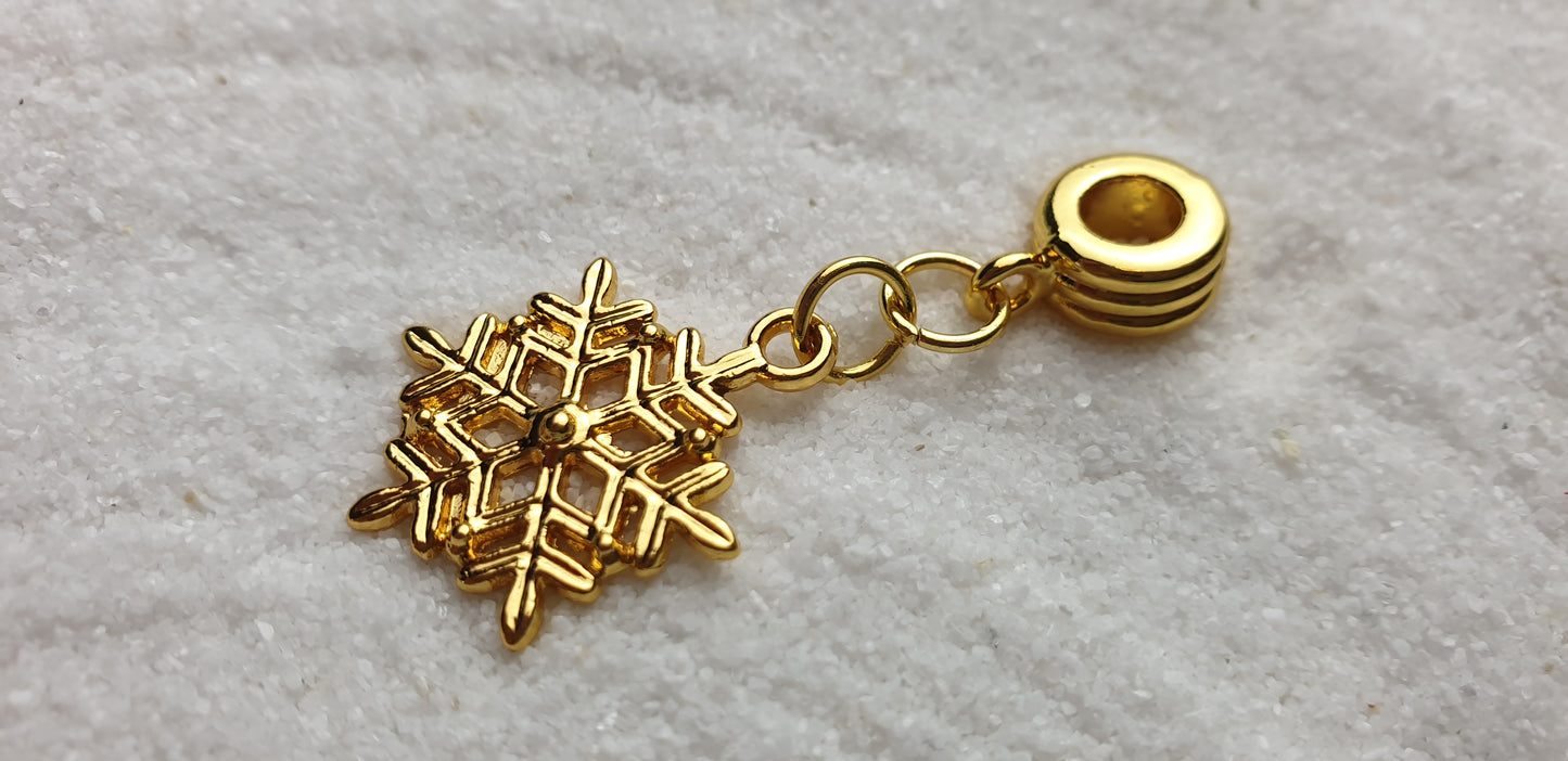 WINTERSCHMIED Metall Dreadschmuck / Dread Perle / Flecht Perle und Anhänger mit Schneeflocke