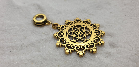 MANDALA Metall Dreadschmuck / Dread Charm / Flecht Perle und Anhänger mit großem Mandala Anhänger