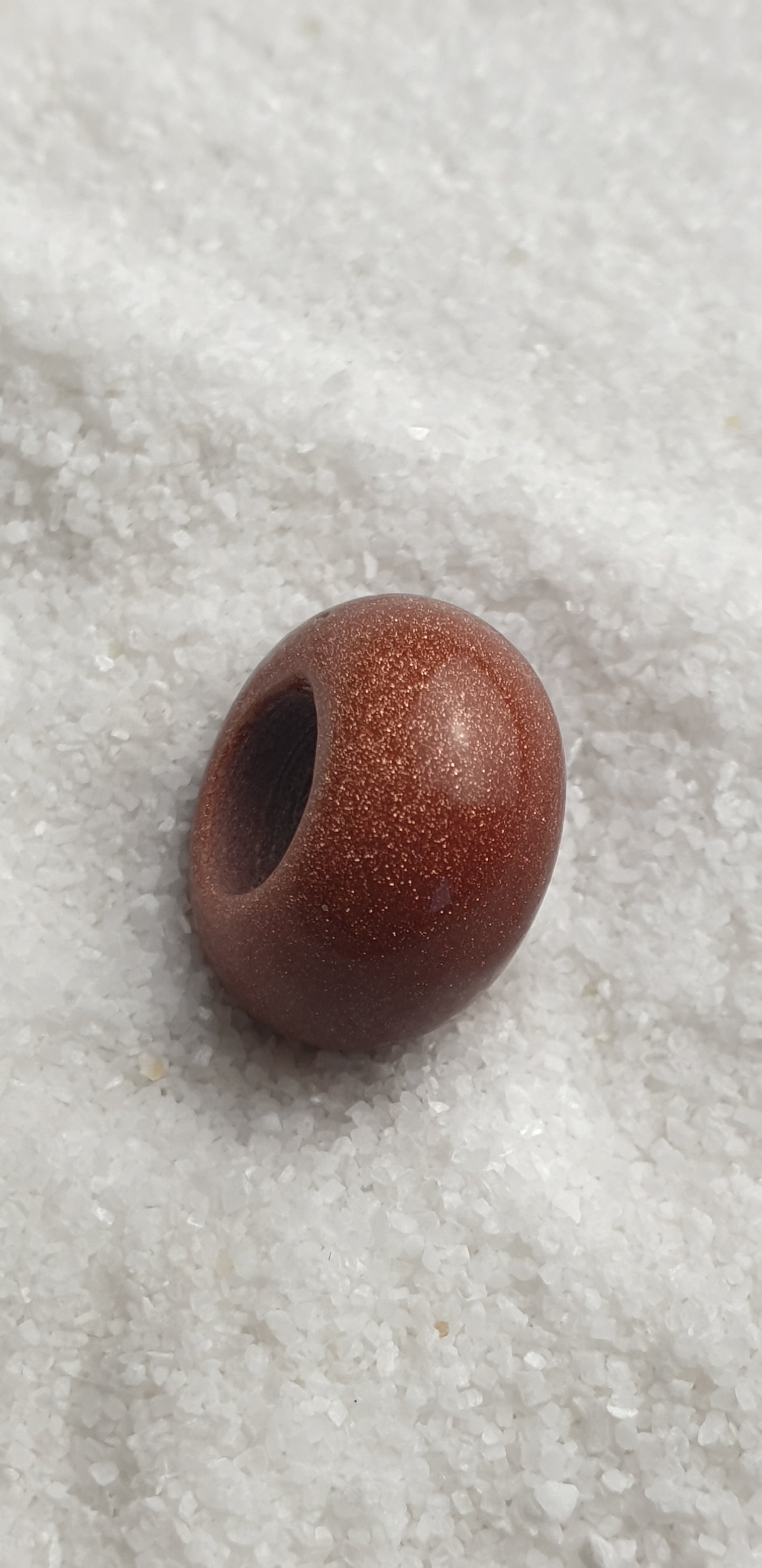 BROWN SANDSTONE Große Natursteinperle Dreadschmuck / Dread Perle / Flecht Perle aus braunem Sandstein